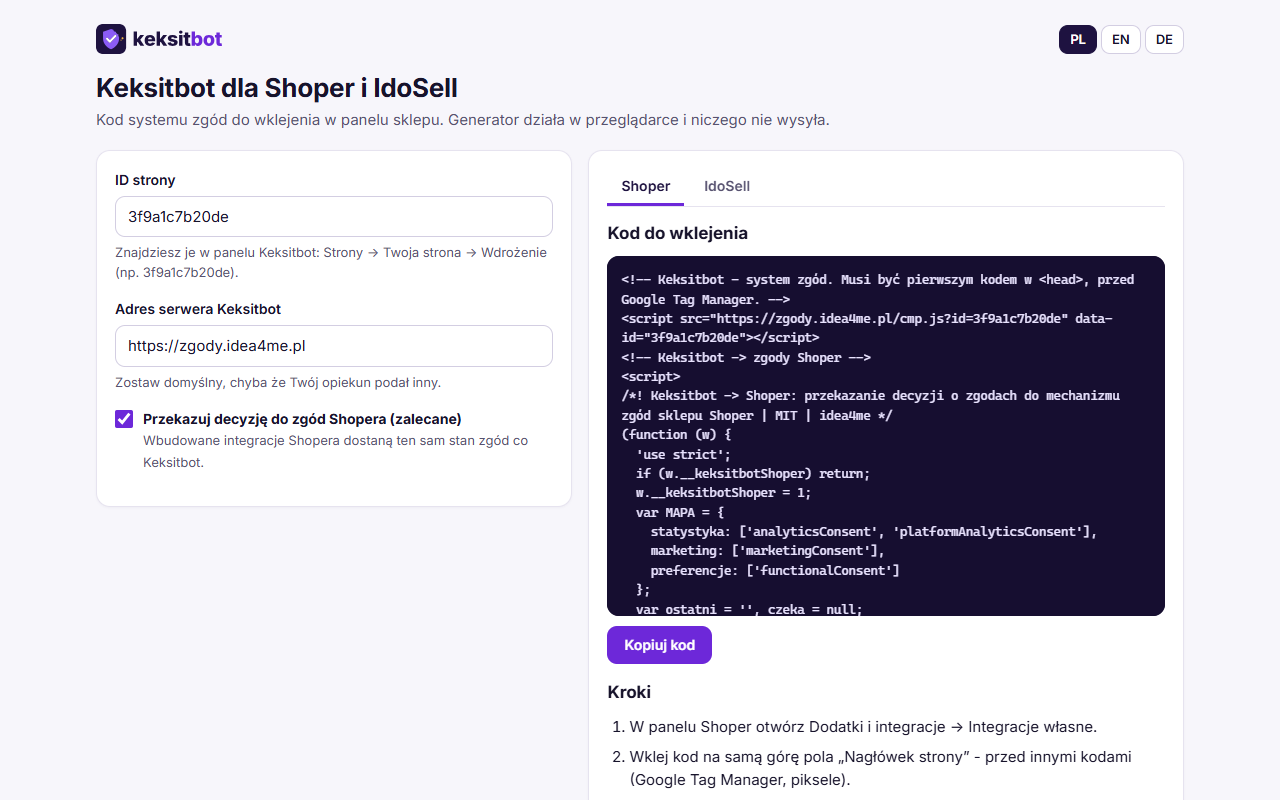 Keksitbot - Shoper